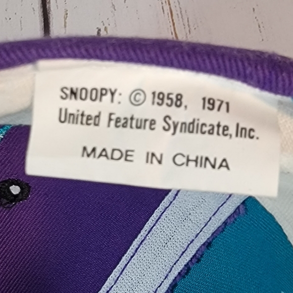 Joe Cool Snoopy Peanuts Vintage 80's 90's Color Block Pannel Hat Youth OS - Picture 10 of 10